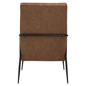 Hoxton Brown Leather Lounge Chair With Reclined Profile - XShowhome Limited - Xshowhome