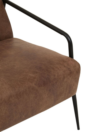 Hoxton Brown Leather Lounge Chair With Reclined Profile - XShowhome Limited - Xshowhome