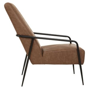 Hoxton Brown Leather Lounge Chair With Reclined Profile - XShowhome Limited - Xshowhome