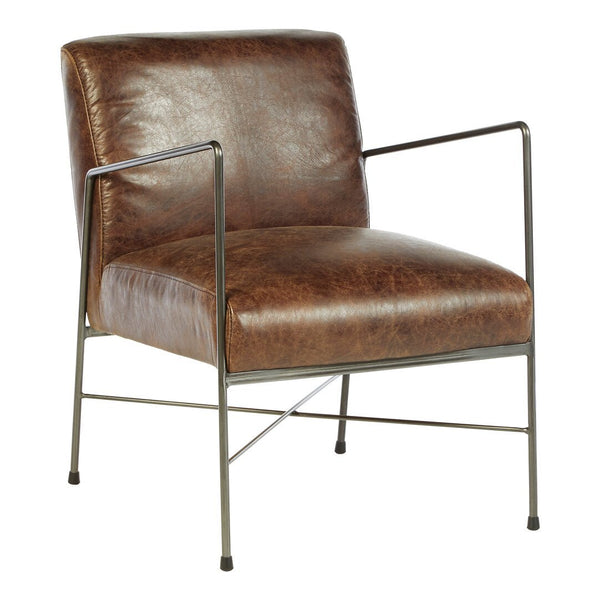 Hoxton Brown Leather Lounge Chair - Canwell Interiors Limited - Xshowhome