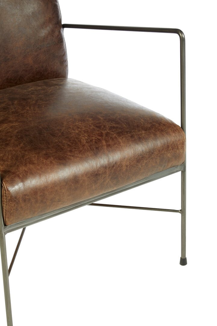 Hoxton Brown Leather Lounge Chair - Canwell Interiors Limited - Xshowhome