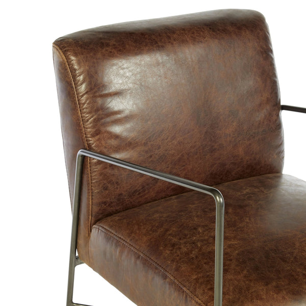 Hoxton Brown Leather Lounge Chair - XShowhome Limited - Xshowhome