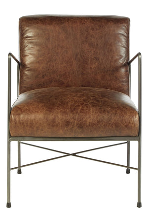 Hoxton Brown Leather Lounge Chair - XShowhome Limited - Xshowhome