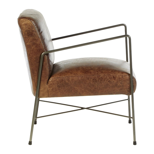 Hoxton Brown Leather Lounge Chair - XShowhome Limited - Xshowhome
