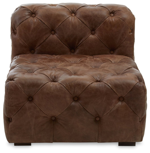 Hoxton Brown Leather Modern Chesterfield Modular Sofa Chair - Canwell Interiors Limited - Xshowhome