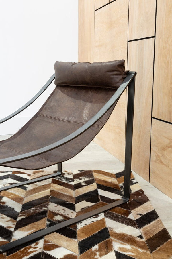 Hoxton Brown Leather Sling Chair - Canwell Interiors Limited - Xshowhome