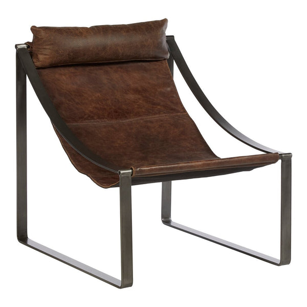 Hoxton Brown Leather Sling Chair - Canwell Interiors Limited - Xshowhome