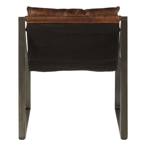 Hoxton Brown Leather Sling Chair - Canwell Interiors Limited - Xshowhome