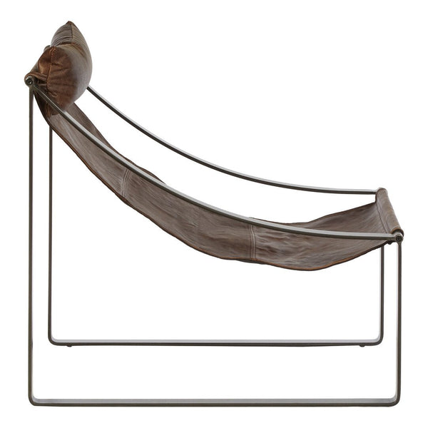 Hoxton Brown Leather Sling Chair - Canwell Interiors Limited - Xshowhome