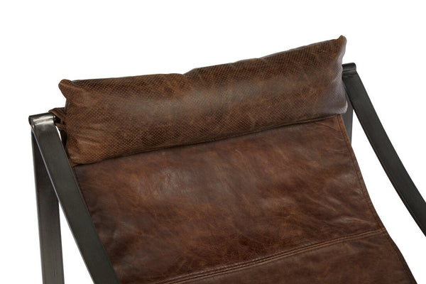 Hoxton Brown Leather Sling Chair - Canwell Interiors Limited - Xshowhome