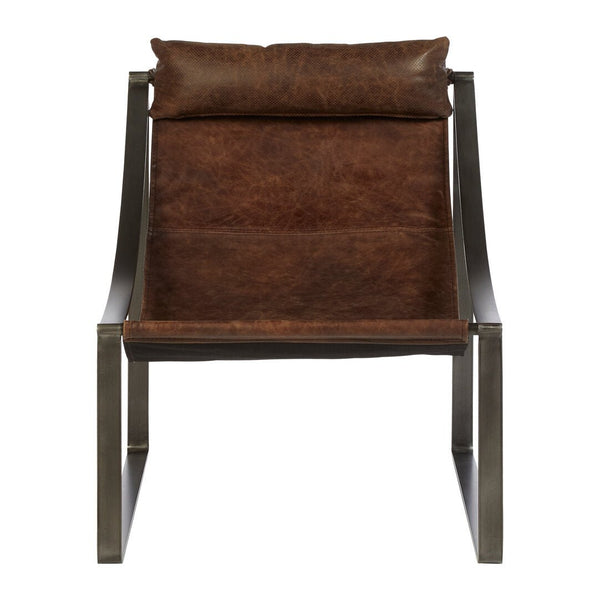 Hoxton Brown Leather Sling Chair - Canwell Interiors Limited - Xshowhome