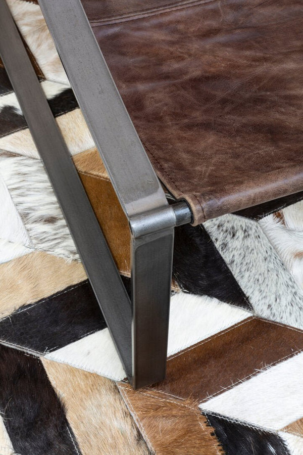 Hoxton Brown Leather Sling Chair - Canwell Interiors Limited - Xshowhome