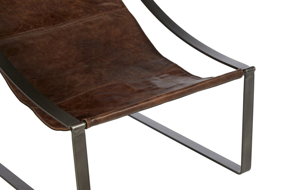 Hoxton Brown Leather Sling Chair - Canwell Interiors Limited - Xshowhome