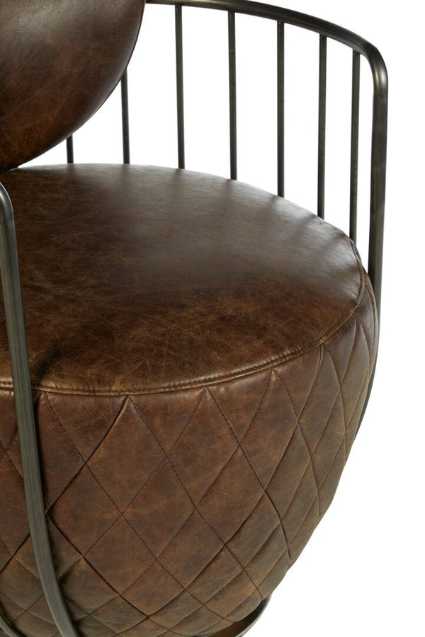 Hoxton Brown Leather Swivel Chair - Canwell Interiors Limited - Xshowhome