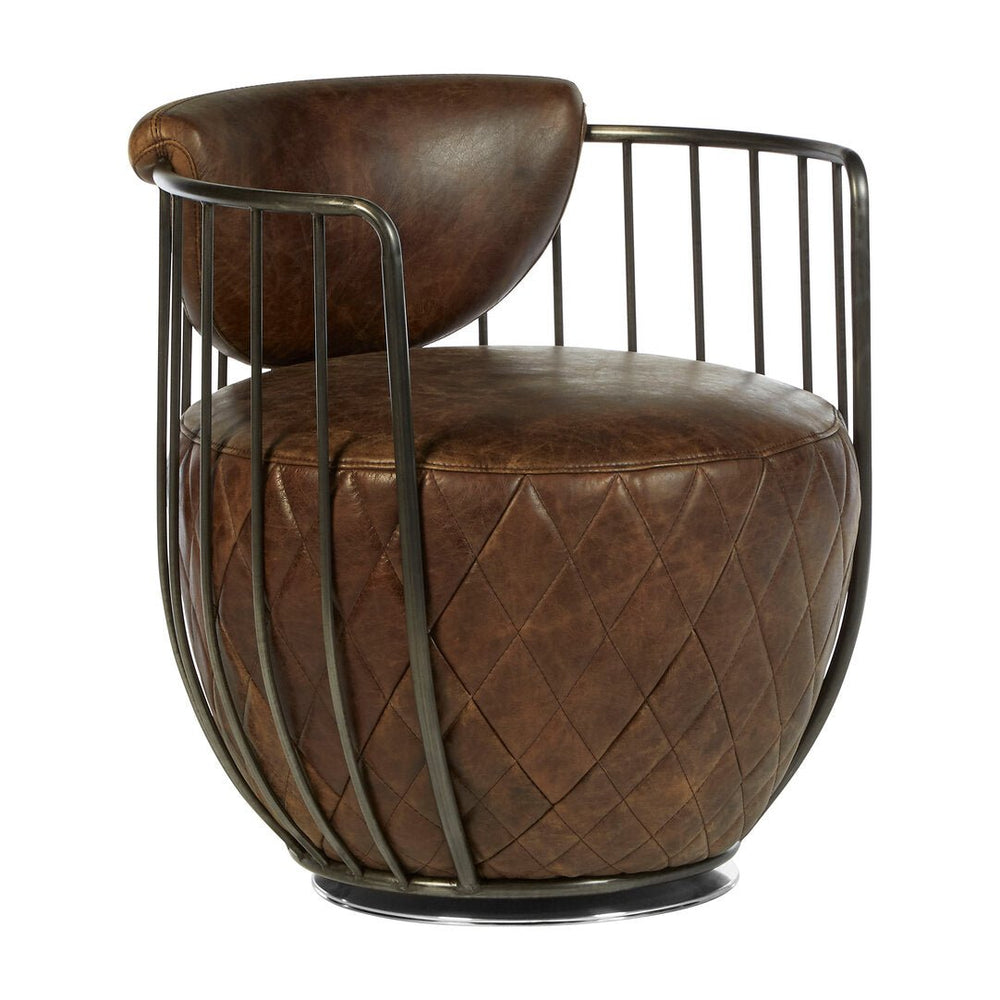 Hoxton Brown Leather Swivel Chair - Canwell Interiors Limited - Xshowhome