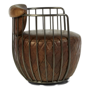 Hoxton Brown Leather Swivel Chair - XShowhome Limited - Xshowhome