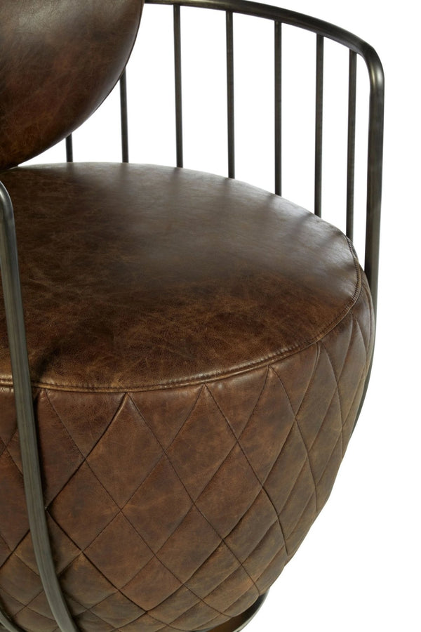 Hoxton Brown Leather Swivel Chair - XShowhome Limited - Xshowhome