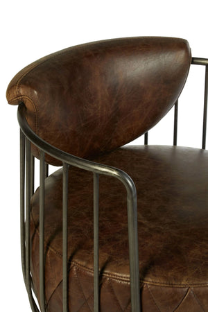 Hoxton Brown Leather Swivel Chair - XShowhome Limited - Xshowhome