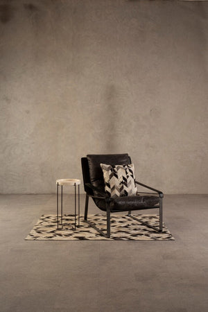 Hoxton Dark Brown Leather Lounge Chair - Canwell Interiors Limited - Xshowhome