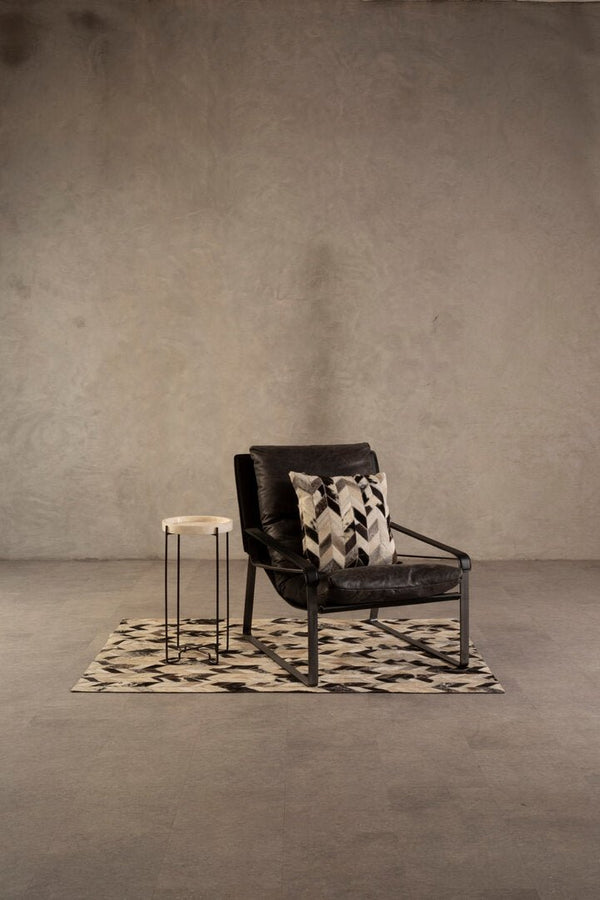 Hoxton Dark Brown Leather Lounge Chair - Canwell Interiors Limited - Xshowhome