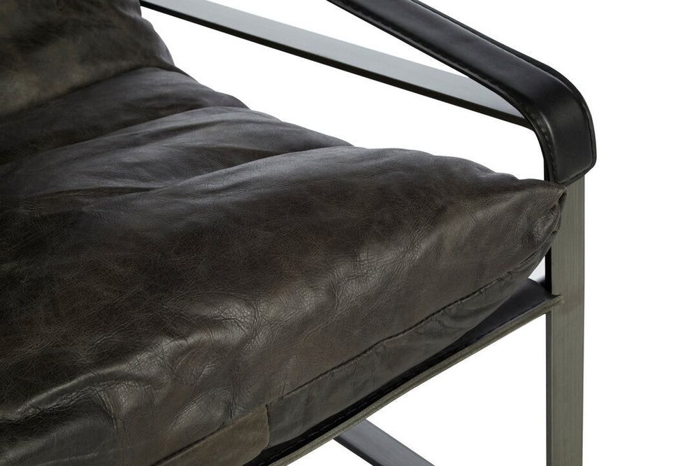 Hoxton Dark Brown Leather Lounge Chair - Canwell Interiors Limited - Xshowhome