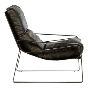 Hoxton Dark Brown Leather Lounge Chair - Canwell Interiors Limited - Xshowhome