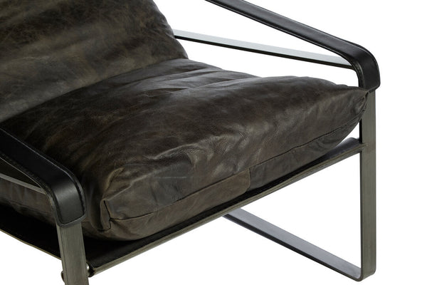 Hoxton Dark Brown Leather Lounge Chair - Canwell Interiors Limited - Xshowhome