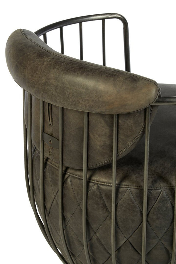 Hoxton Dark Grey Leather Swivel Chair - Canwell Interiors Limited - Xshowhome