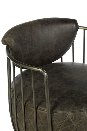 Hoxton Dark Grey Leather Swivel Chair - Canwell Interiors Limited - Xshowhome