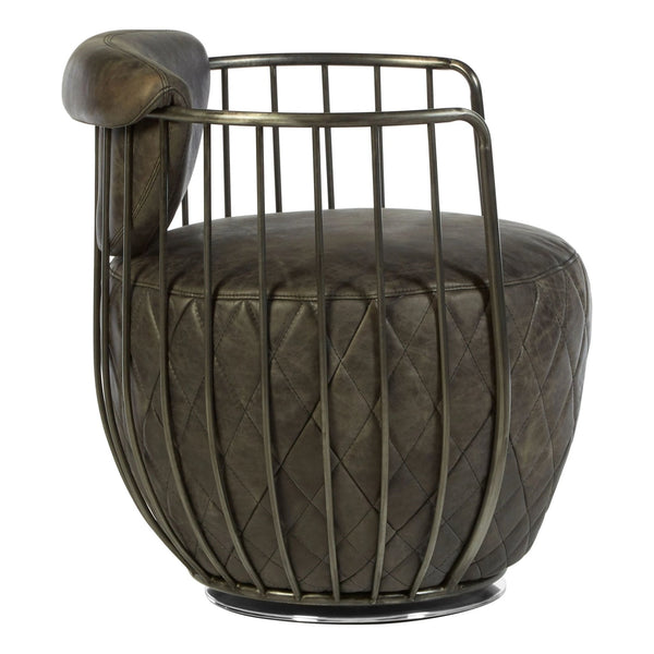 Hoxton Dark Grey Leather Swivel Chair - XShowhome Limited - Xshowhome
