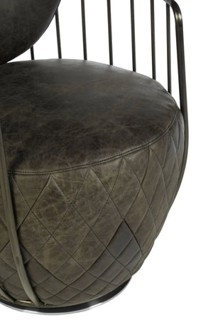 Hoxton Dark Grey Leather Swivel Chair - XShowhome Limited - Xshowhome