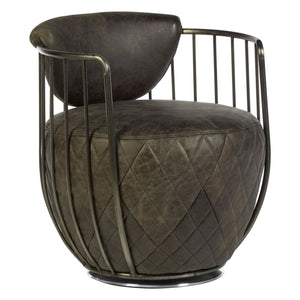 Hoxton Dark Grey Leather Swivel Chair - XShowhome Limited - Xshowhome