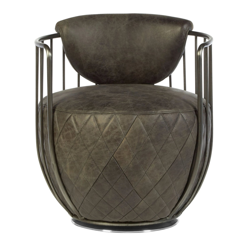 Hoxton Dark Grey Leather Swivel Chair - XShowhome Limited - Xshowhome