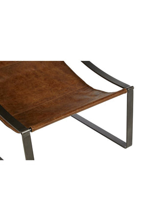 Hoxton Genuine Light Brown Leather Sling Chair - Canwell Interiors Limited - Xshowhome