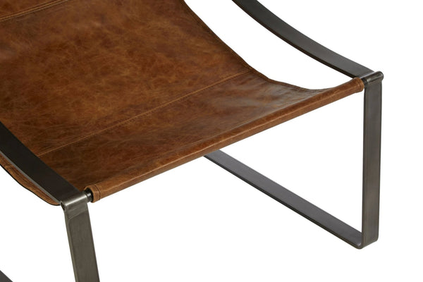 Hoxton Genuine Light Brown Leather Sling Chair - XShowhome Limited - Xshowhome