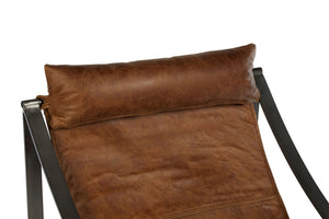 Hoxton Genuine Light Brown Leather Sling Chair - XShowhome Limited - Xshowhome