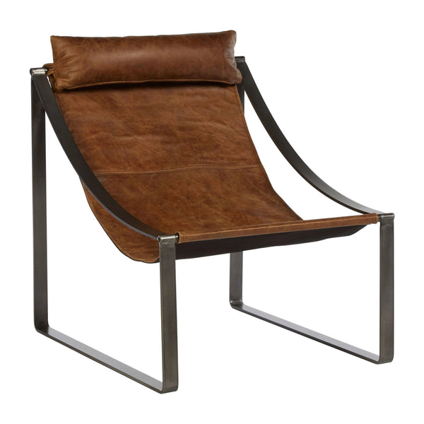 Hoxton Genuine Light Brown Leather Sling Chair - XShowhome Limited - Xshowhome