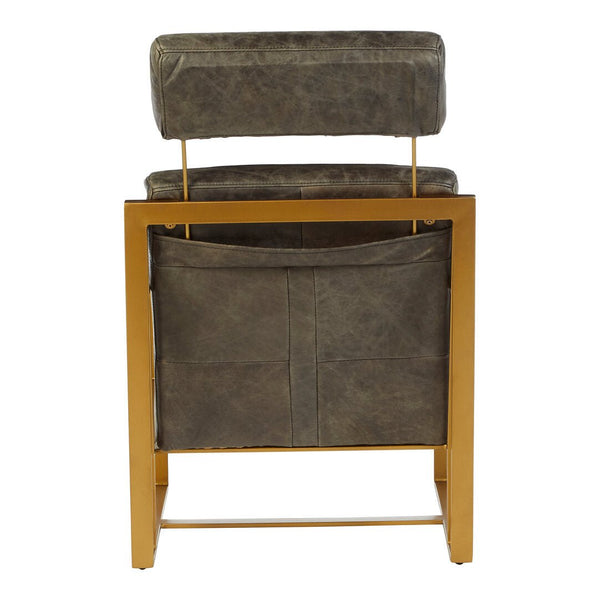 Hoxton Grey Leather Lounge Chair with Rose Gold Finish Frame - Canwell Interiors Limited - Xshowhome