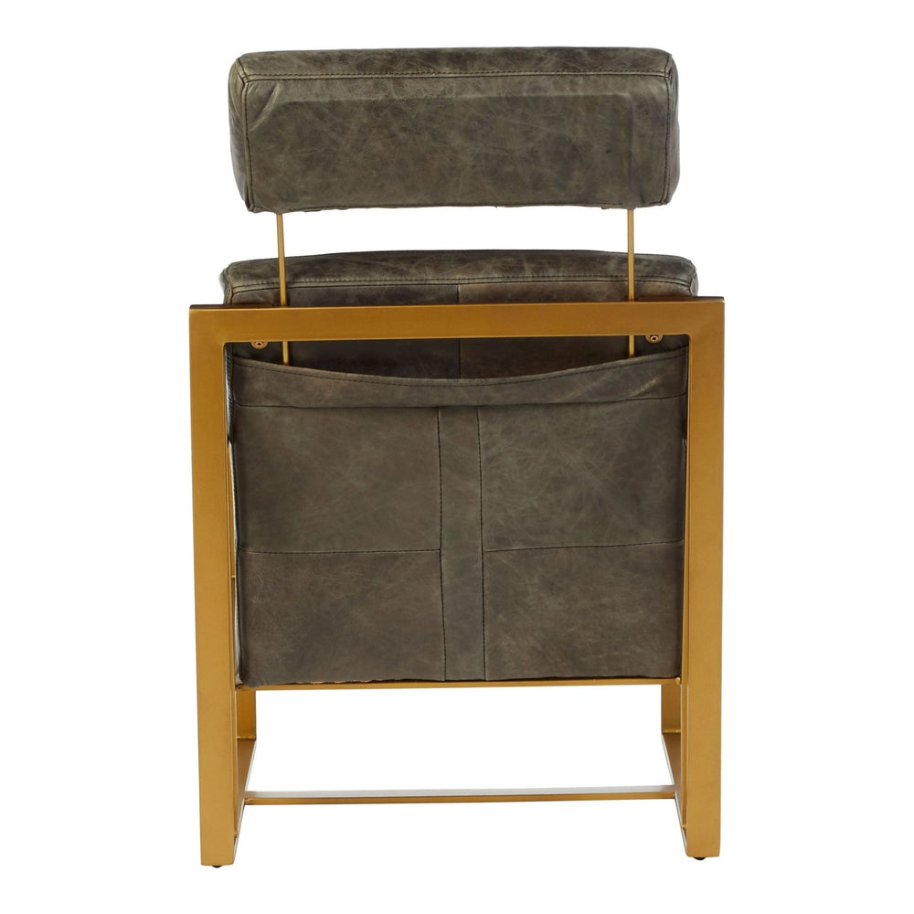 Hoxton Grey Leather Lounge Chair with Rose Gold Finish Frame - XShowhome Limited - Xshowhome