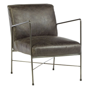 Hoxton Grey Leather Lounge Chair - XShowhome Limited - Xshowhome
