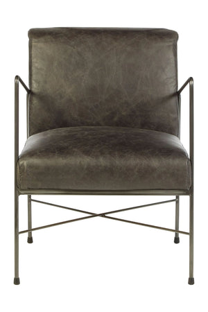 Hoxton Grey Leather Lounge Chair - XShowhome Limited - Xshowhome