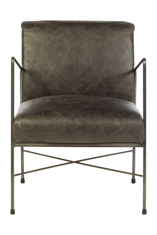Hoxton Grey Leather Lounge Chair - XShowhome Limited - Xshowhome