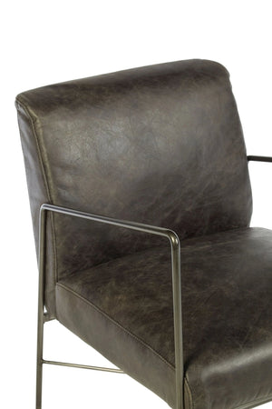 Hoxton Grey Leather Lounge Chair - XShowhome Limited - Xshowhome