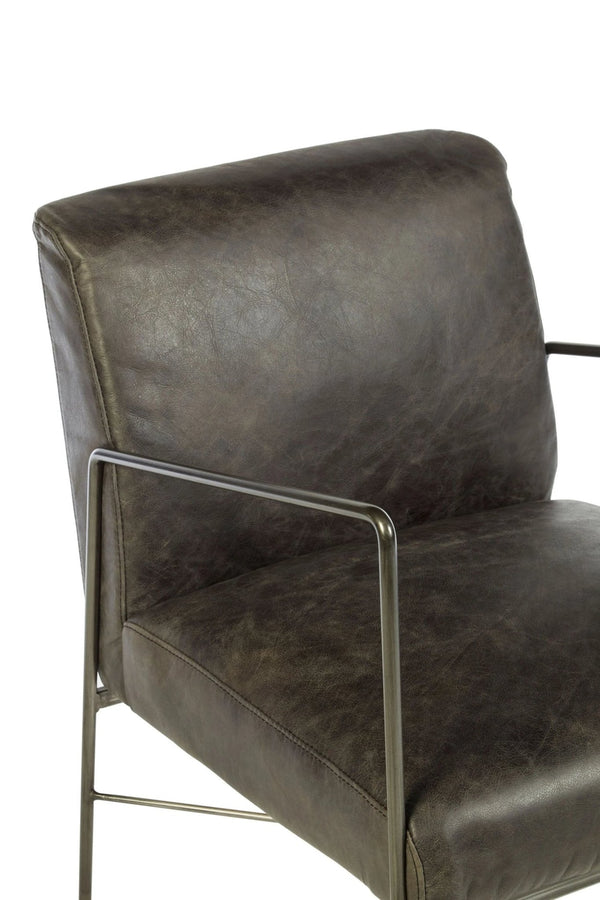 Hoxton Grey Leather Lounge Chair - XShowhome Limited - Xshowhome