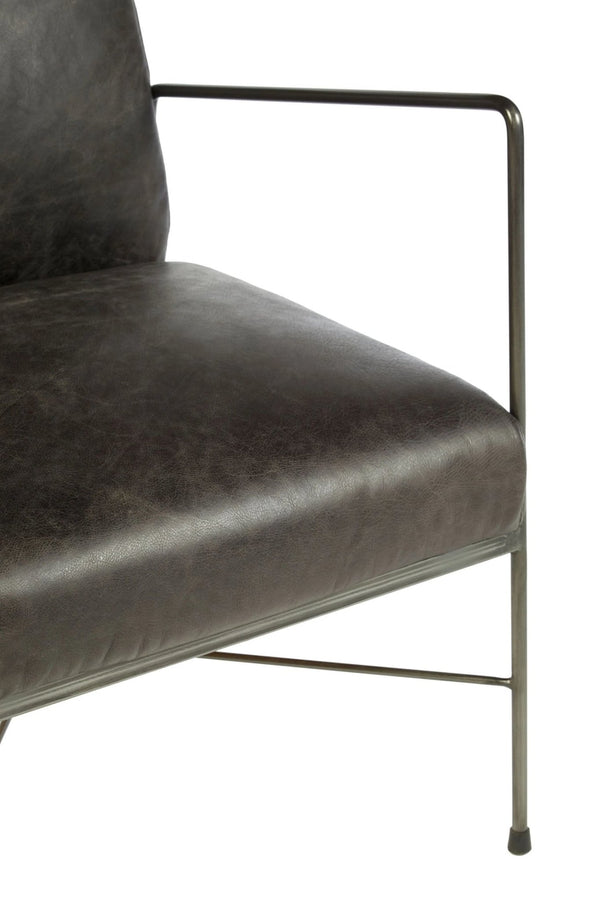 Hoxton Grey Leather Lounge Chair - XShowhome Limited - Xshowhome