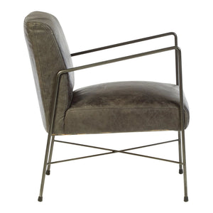 Hoxton Grey Leather Lounge Chair - XShowhome Limited - Xshowhome
