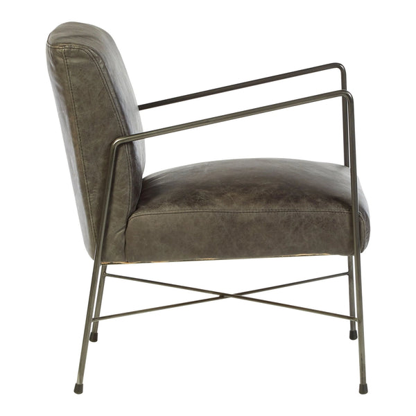 Hoxton Grey Leather Lounge Chair - XShowhome Limited - Xshowhome