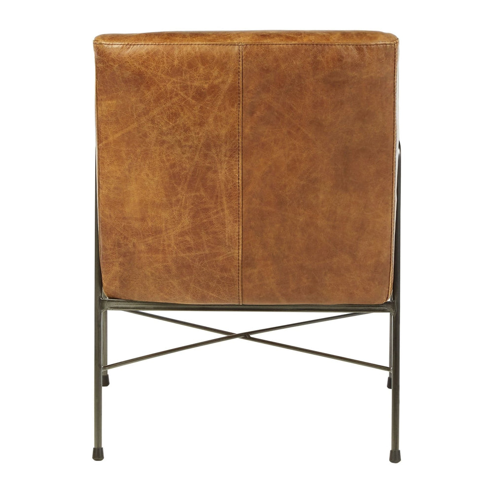 Hoxton Light Brown Genuine Leather and Iron Lounge Chair - XShowhome Limited - Xshowhome