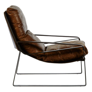 Hoxton Light Brown Leather Lounge Chair - Canwell Interiors Limited - Xshowhome