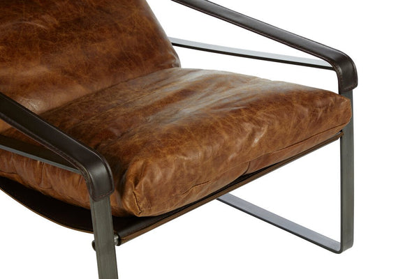 Hoxton Light Brown Leather Lounge Chair - Canwell Interiors Limited - Xshowhome